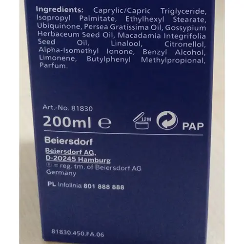 Foto do aviso oficial: Nivea Q10 Plus olejek do ciała ujędrniający Óleo corporal — risco: Químico