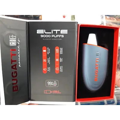 Photo de l’avis officiel: Aroma King BUGATTI Cigarette électronique jetable — risque: Risque chimique