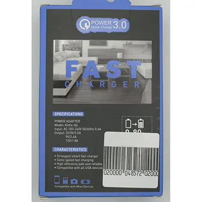 Photo de l’avis officiel: POWER 3.0 FAST CHARGE Chargeur USB — risque: Choc électrique