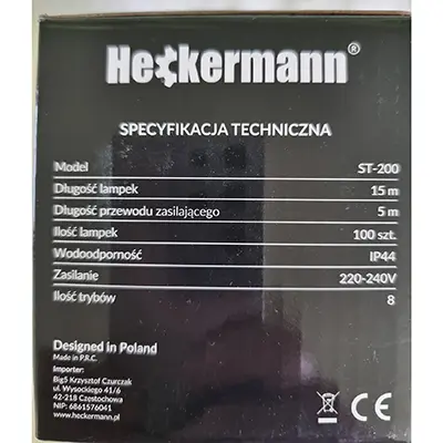 Photo de l’avis officiel: Heckermann Chaîne d'éclairage — risque: Choc électrique