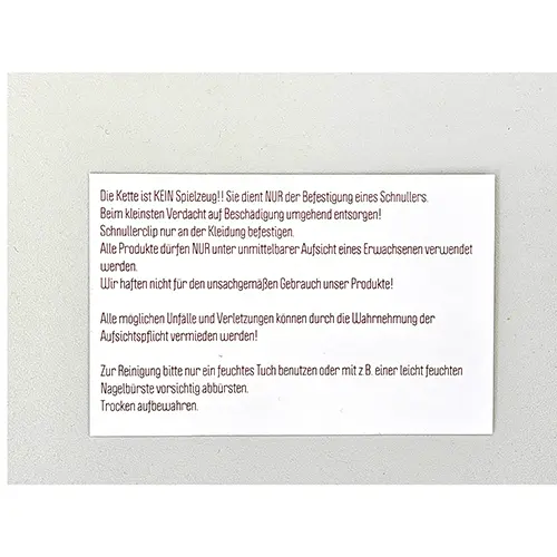 Photo de l’avis officiel: Unverblümtes Schnullerkette mit Namen "Stern" Porte-sucette — risque: Etranglement