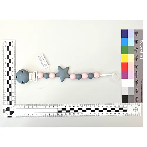 Photo de l’avis officiel: MY TEDDY Teething- and pacifier chain Porte-sucette — risque: Etranglement