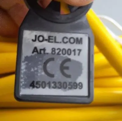 Foto do aviso oficial: JO-EL® Forlængerledning. Cabo de extensão — risco: Choque elétrico