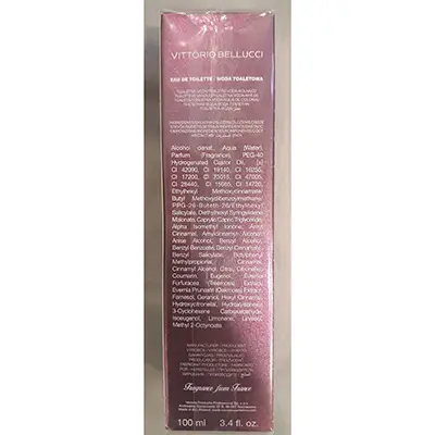 Photo de l’avis officiel: Vittorio Bellucci Esultanza Eau de toilette — risque: Risque chimique
