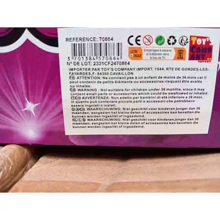 Photo from the official notice: Toy's company import Unicorn poop super cool poopie slime toy slime — chemical risk