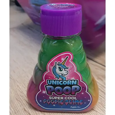 Photo from the official notice: Toy's company import Unicorn poop super cool poopie slime toy slime — chemical risk