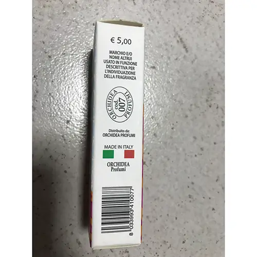 Photo de l’avis officiel: Orchidea Profumi Giust Cavahlli Eau de toilette — risque: Risque chimique