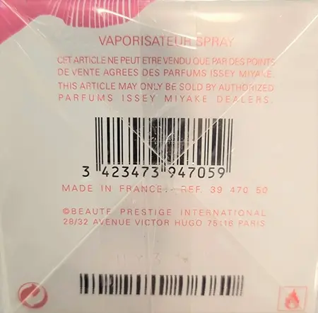 Photo de l’avis officiel: ISSEY MIYAKE Pleats Please Eau de toilette — risque: Risque chimique