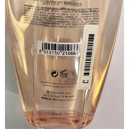 Foto do aviso oficial: Collistar Lozione tonica multivitaminica Loção corporal — risco: Químico (A12/02848/24)