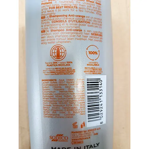 Photo de l’avis officiel: Vitalcare Anti Arancio Shampoo — risque: Risque chimique