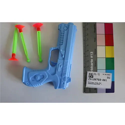Photo de l’avis officiel: Spielset Play set Jeu de pistolets jouets — risque: Étouffement