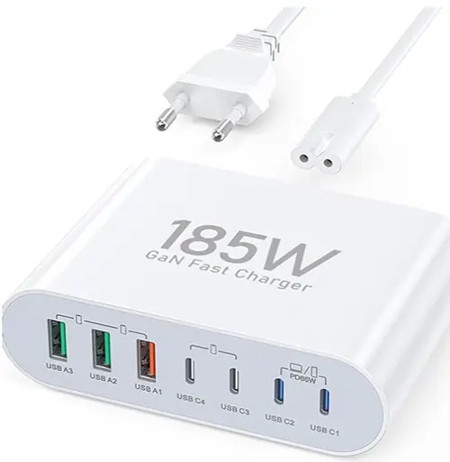 Foto aus der offiziellen Meldung: Zomvan USB C Ladegerät USB C Ladestation — Risiko: Elektrischer Schlag & Feuer