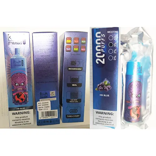 Photo de l’avis officiel: RENdM TORANDO 20000 Cigarette électronique jetable — risque: Risque chimique
