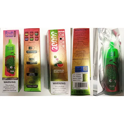Photo de l’avis officiel: RENdM TORANDO 20000 Cigarette électronique jetable — risque: Risque chimique