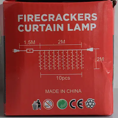 Photo from the official notice: Willow Leaf Curtain Lamp / FIRECRACKERS CURTAIN LAMP lighting chain — electric shock risk