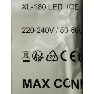 Photo de l’avis officiel: 180 LED ICE Chaîne d'éclairage — risque: Choc électrique
