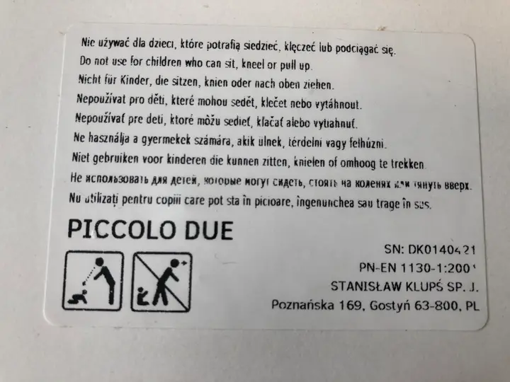 Photo de l’avis officiel: Klups PICCOLO DUE Lit d'enfant — risque: Blessures