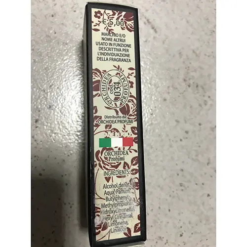 Photo de l’avis officiel: Orchidea Profumi Gocce blum Parfum — risque: Risque chimique