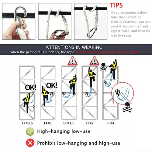 Photo from the official notice: Zhongyu fall protection system — injuries risk