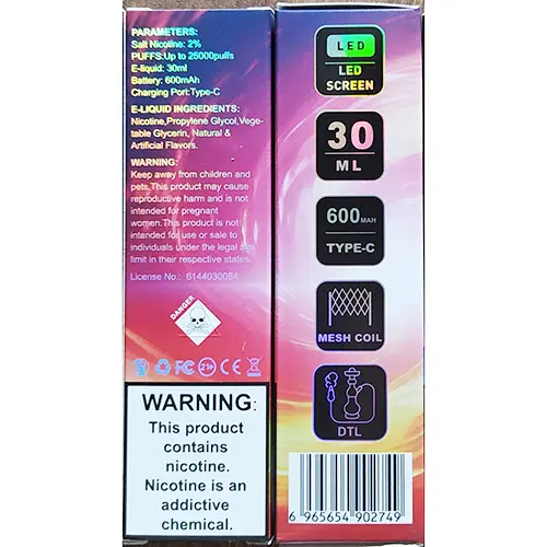 Photo de l’avis officiel: Giren bar Blue Razz Ice Cigarette électronique jetable — risque: Risque chimique