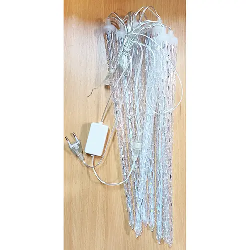 Photo from the official notice: LED Merry Christmas lighting chain — electric shock & fire risk