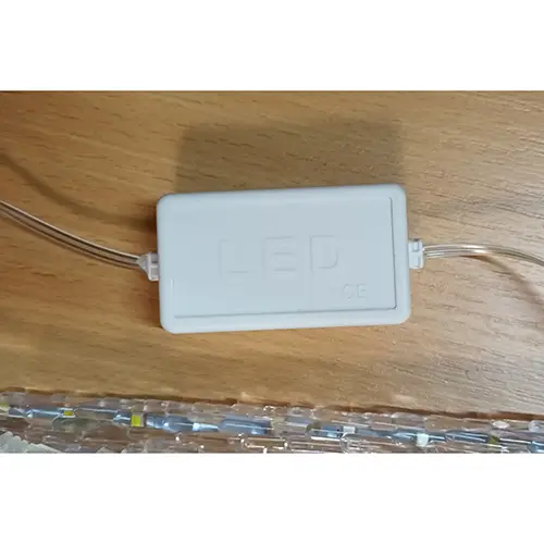 Photo from the official notice: LED Merry Christmas lighting chain — electric shock & fire risk