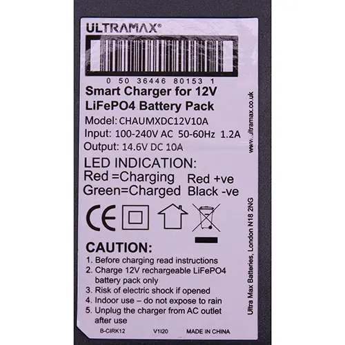 Photo de l’avis officiel: Ultramax Chargeur de batterie — risque: Choc électrique