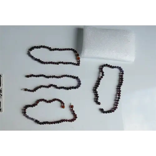 Photo de l’avis officiel: Collier pour enfant ambre naturel de la Baltique Ambre et Améthyste 12 pouces 30cm Collier de dentition — risque: Étouffement & Etranglement