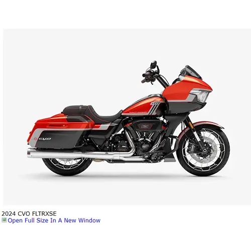 Photo from the official notice: HARLEY-DAVIDSON CVO Street Glide, CVO Road Glide, CVO Road Glide ST, Street Glide, Road Glide motorcycle — injuries risk