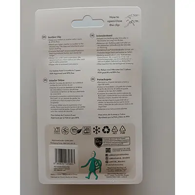 Photo from the official notice: MATCHSTICK MONKEY Soother Clips — choking risk