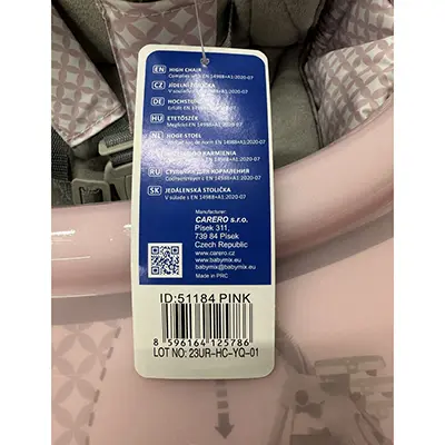 Photo de l’avis officiel: Baby Mix High chair Chaise haute pour enfants — risque: Étouffement & Blessures