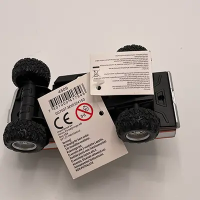 Foto do aviso oficial: Brinquedo elétrico — risco: Ambiente