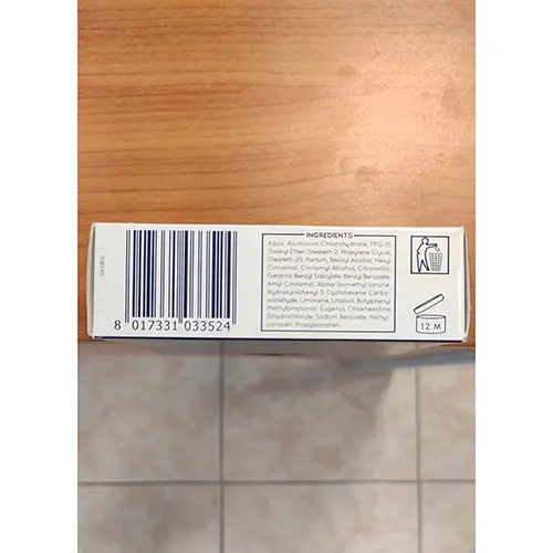 Photo de l’avis officiel: Prep Crema deodorante Déodorant — risque: Risque chimique