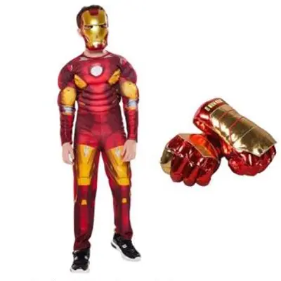 Photo from the official notice: Costume Musculaire Iron Man pour Enfants, Smile Hero Cosplay, Combinaison, Masque, Gants children's fancy dres — strangulation risk