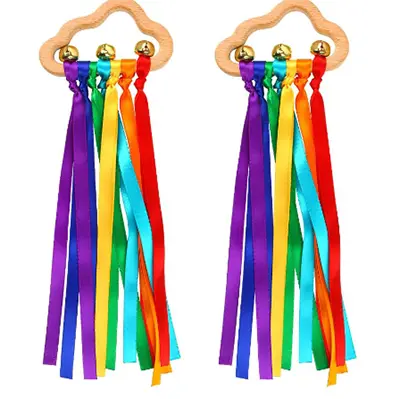 Photo de l’avis officiel: VEYLIN Sensory Ribbons for Babies, 2 Pack Rainbow Jouet à ruban — risque: Étouffement
