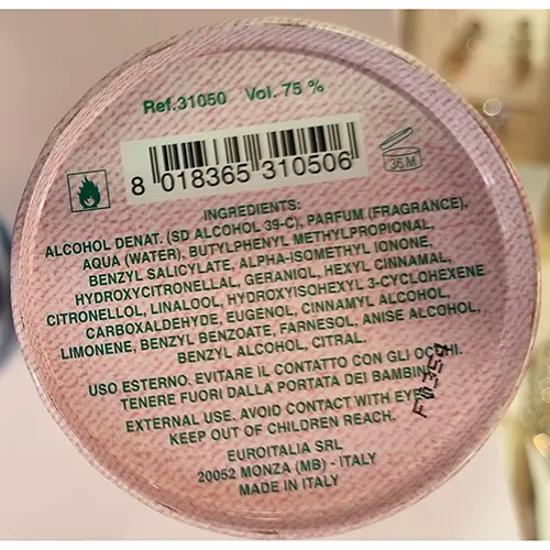 Foto dell’avviso ufficiale: Versace Versus Profumo — rischio: Rischio chimico (A12/03320/24)