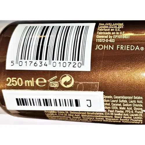 Photo de l’avis officiel: John Frieda Brunette Brillant Shampoo — risque: Risque chimique