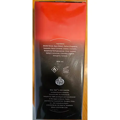 Photo de l’avis officiel: REAL TIME Red Canyon Eau de toilette — risque: Risque chimique