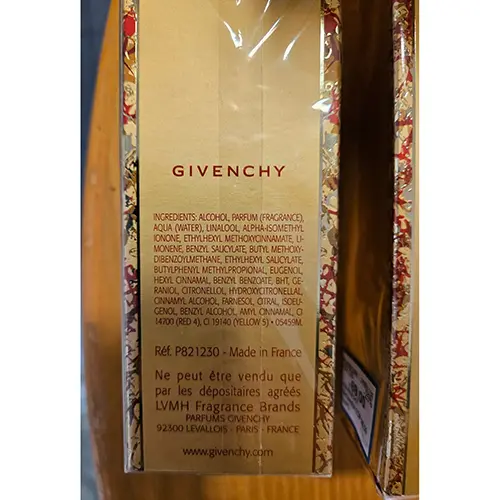 Photo de l’avis officiel: GIVENCHY PARIS Organza Parfum — risque: Risque chimique