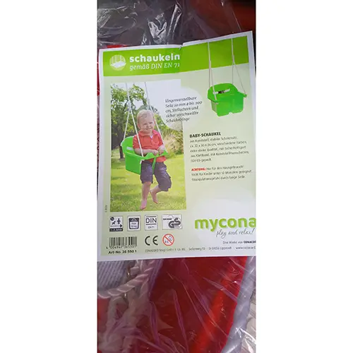 Foto dell’avviso ufficiale: CONACORD BABY-SCHAUKEL, 32x30x26, MYCONA Swing — rischio: Ostruzione delle vie aeree & Lesioni