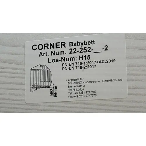 Photo de l’avis officiel: CORNER Babybett Lit bébé — risque: Blessures