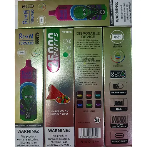 Photo de l’avis officiel: RENdM TORNADO Cigarette électronique jetable — risque: Risque chimique (A12/03260/24)