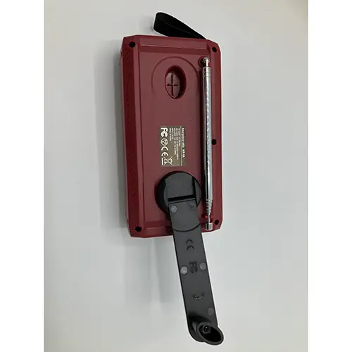 Foto aus der offiziellen Meldung: Multifunctional outdoor emergency radio Notfallfunk — Risiko: Umwelt