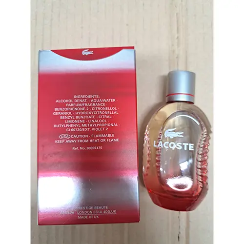 Photo de l’avis officiel: LACOSTE Eau de toilette pour homme — risque: Risque chimique