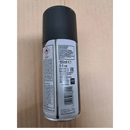 Photo de l’avis officiel: Byblos Leather deo spray pour homme Déodorant — risque: Risque chimique