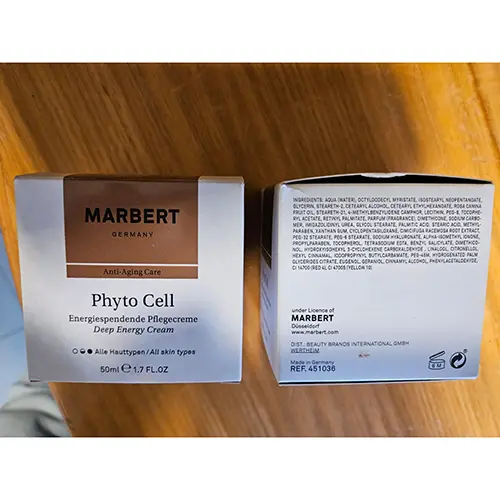 Photo de l’avis officiel: Marbert Phyto Cell - Energiespendende Pflegecreme / Deep Energy Cream Crème pour le corps — risque: Risque chimique