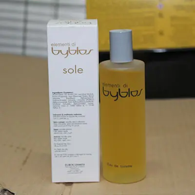 Photo de l’avis officiel: Byblos Sole Eau de toilette — risque: Risque chimique (A12/03472/24)