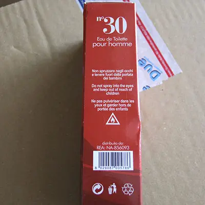 Photo de l’avis officiel: DolciSguardi profumi n° 30 Eau de toilette — risque: Risque chimique