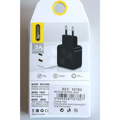 Zdjęcie z oficjalnego zgłoszenia: COOSEN (on the box) TRAVEL CHARGER, POWER ADAPTER, USB töltő Ładowarka USB — ryzyko: Porażenie prądem