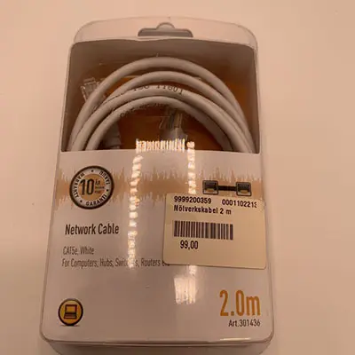 Photo from the official notice: Network cable — chemical & environment risk